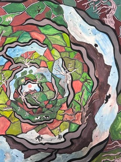 Contemporary British Abstract Original Painting Swirly Townes Landscape