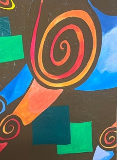 Contemporary British Abstract Original Painting Wacky Sea Horse