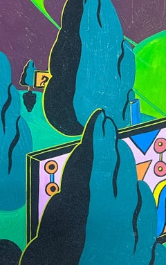 Contemporary British Original Painting Space Planet Scene Abstract