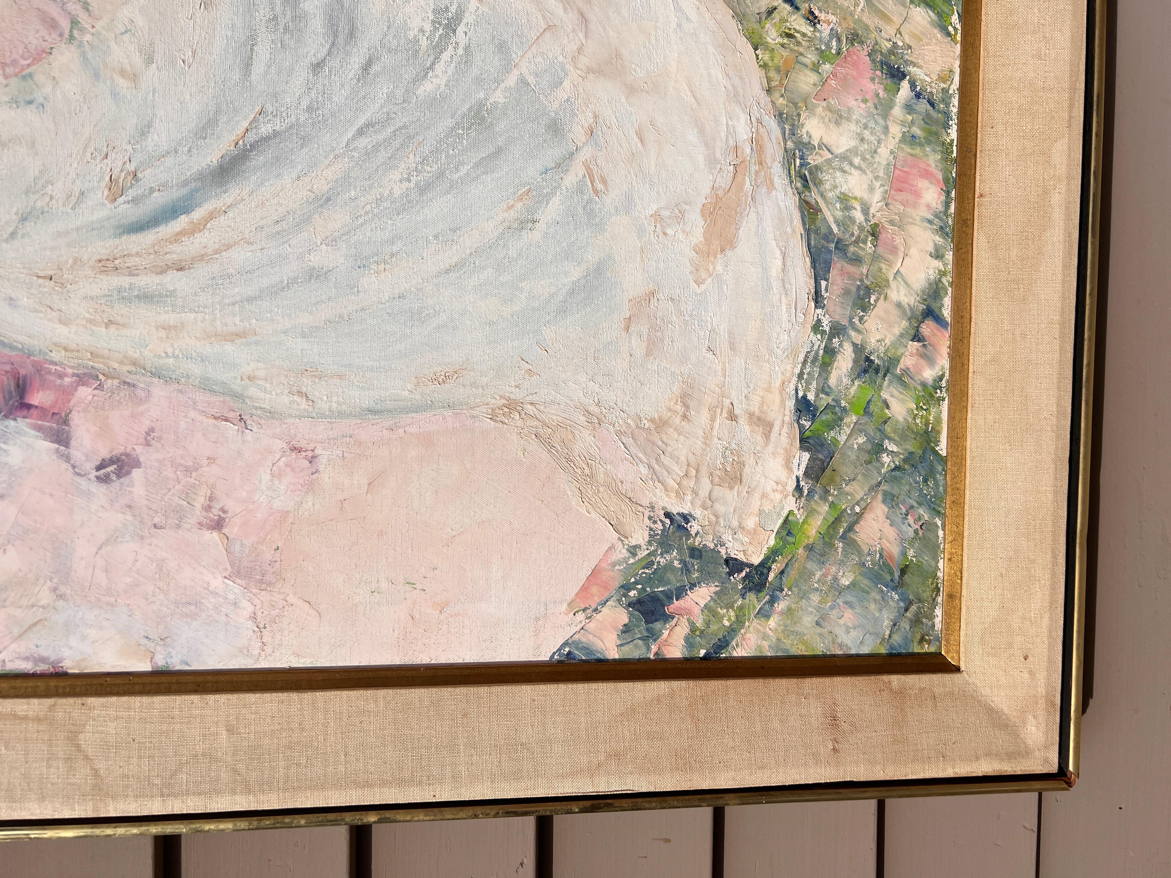 Pintura al óleo de la artista estadounidense Sally Wagner, retrato de una mujer 