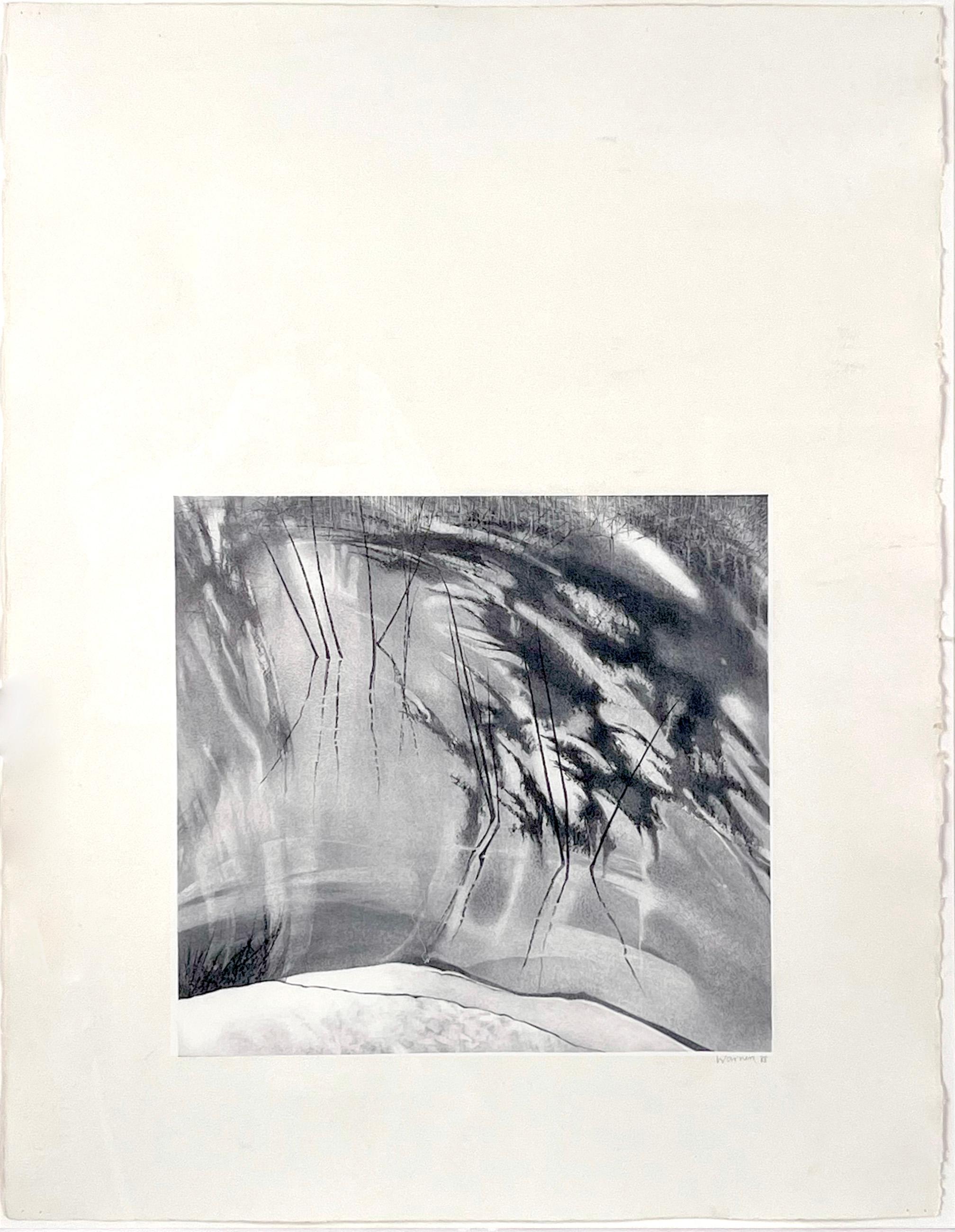 „Teich“ Originallithographie von Sally Warner, 1988 im Angebot 1