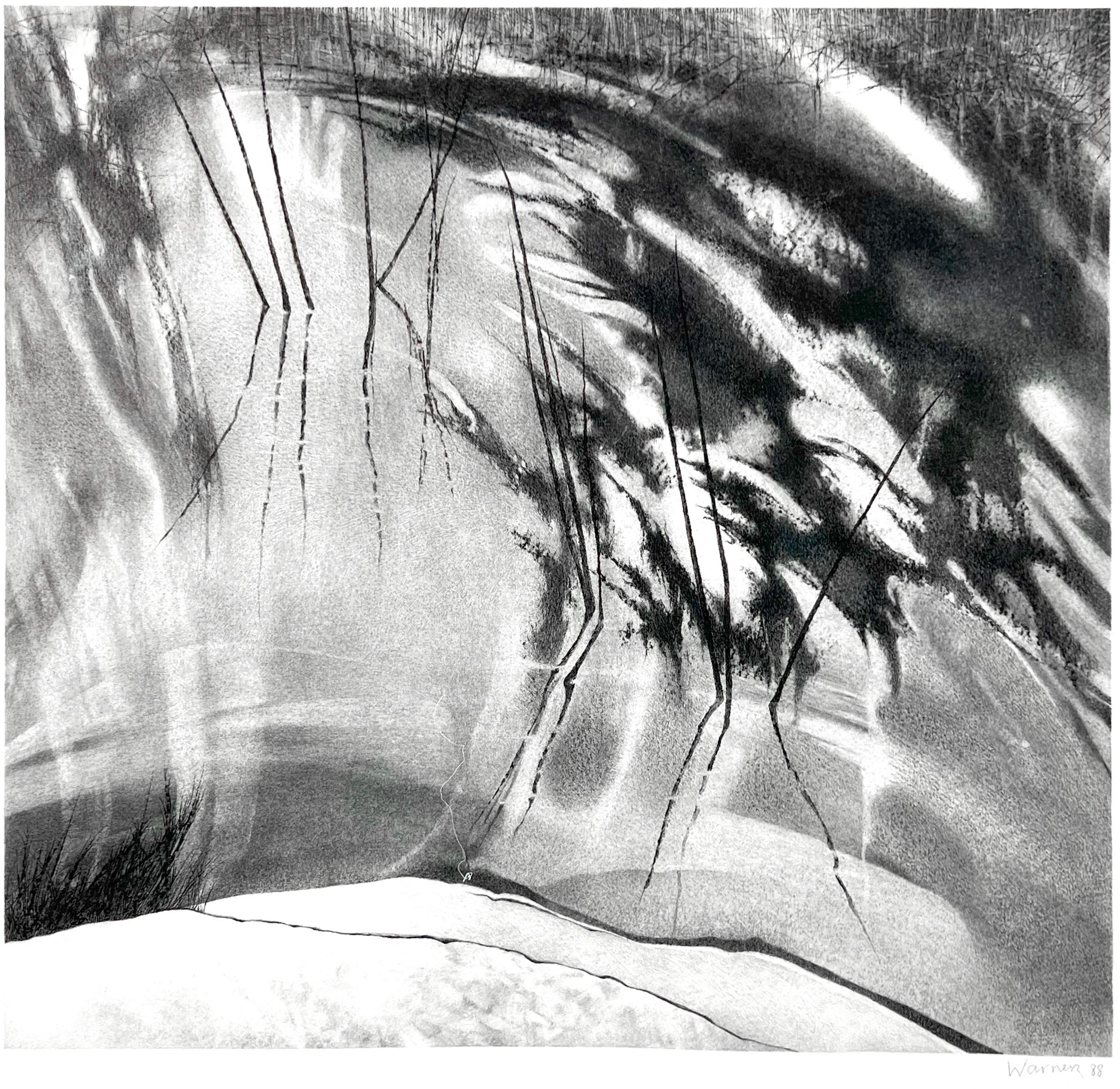 „Teich“ Originallithographie von Sally Warner, 1988 im Angebot 2