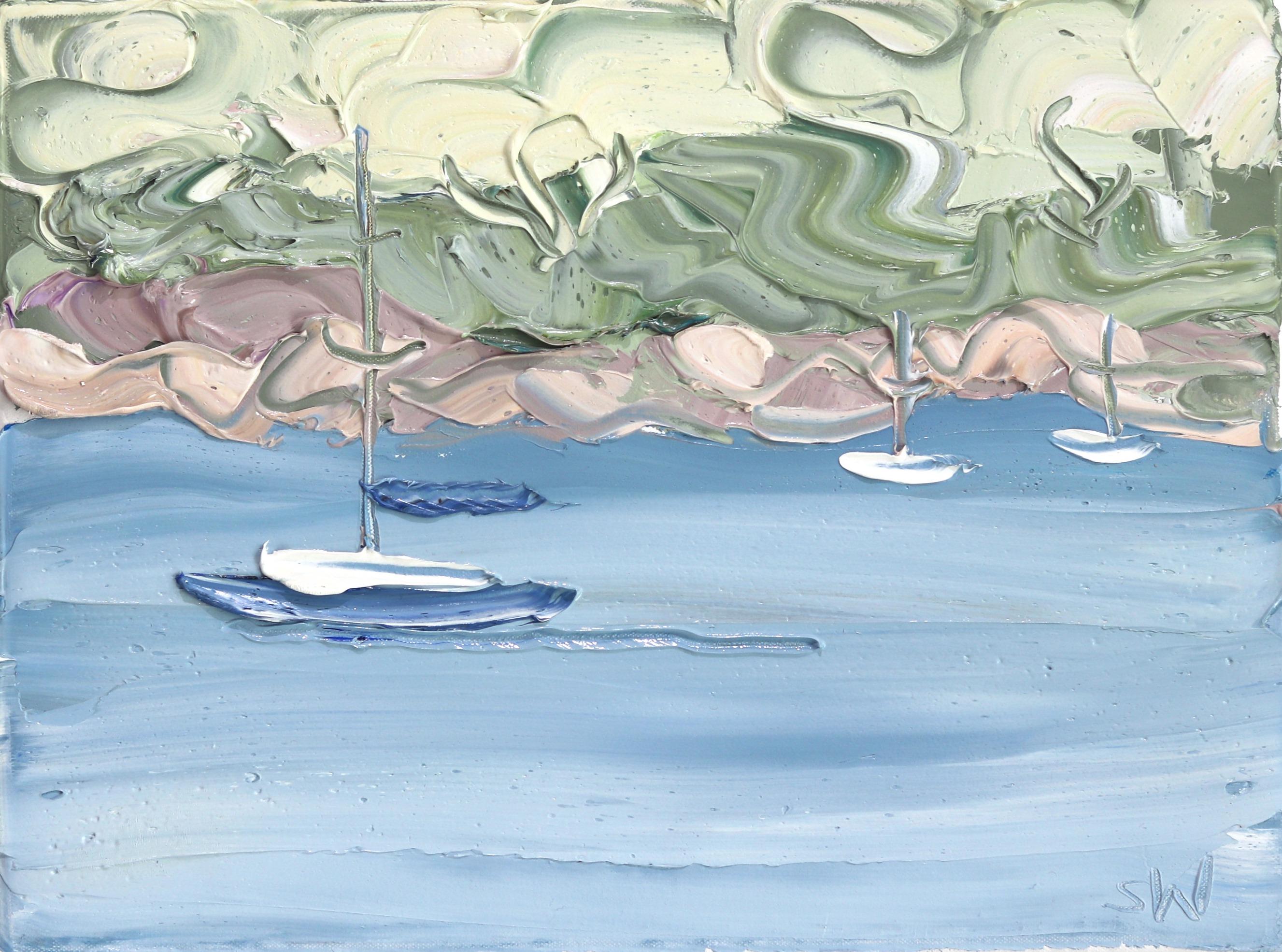 Pittwater, Lucinda Park Study 2 (15.4.20) - Original Oil Painting For Sale 3