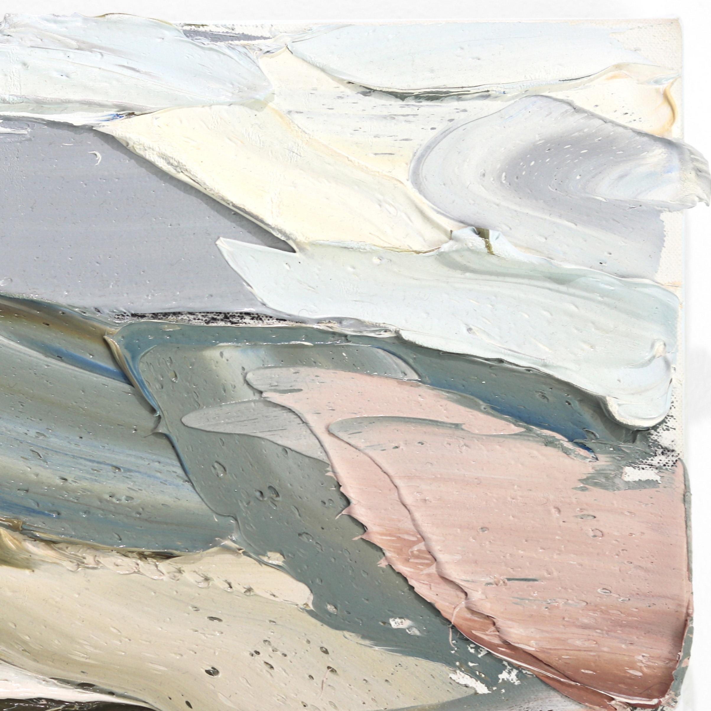 Pittwater, Study 5 (27.11.15) - Original Oil Painting - Gray Abstract Painting by Sally West