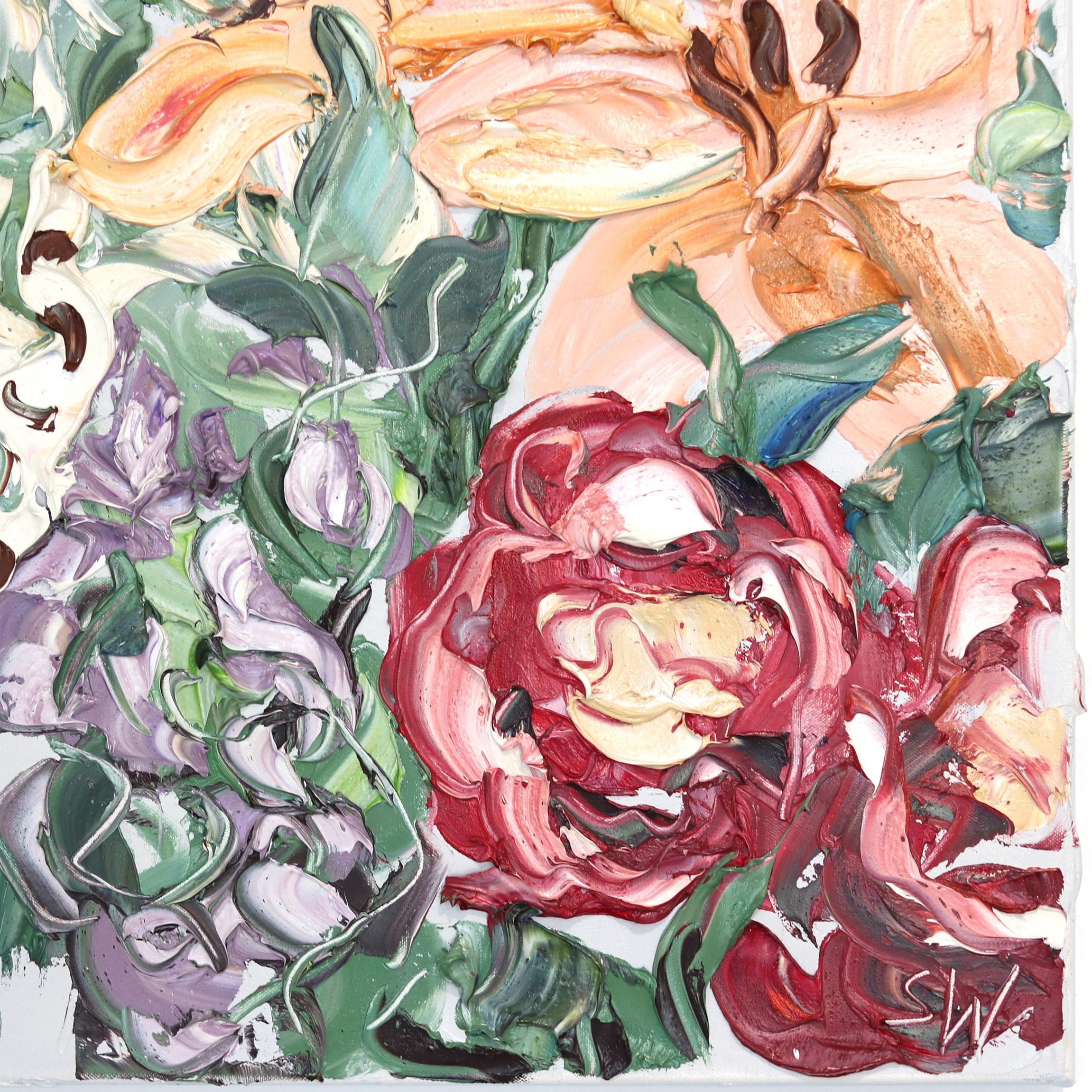 Stella Day (6.3.17)  -  Original Textural Floral Oil Painting For Sale 2