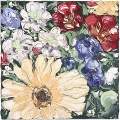 The New Car (6.1.21) - Abstract Botanical Textured Still Life Thick Oil Painting