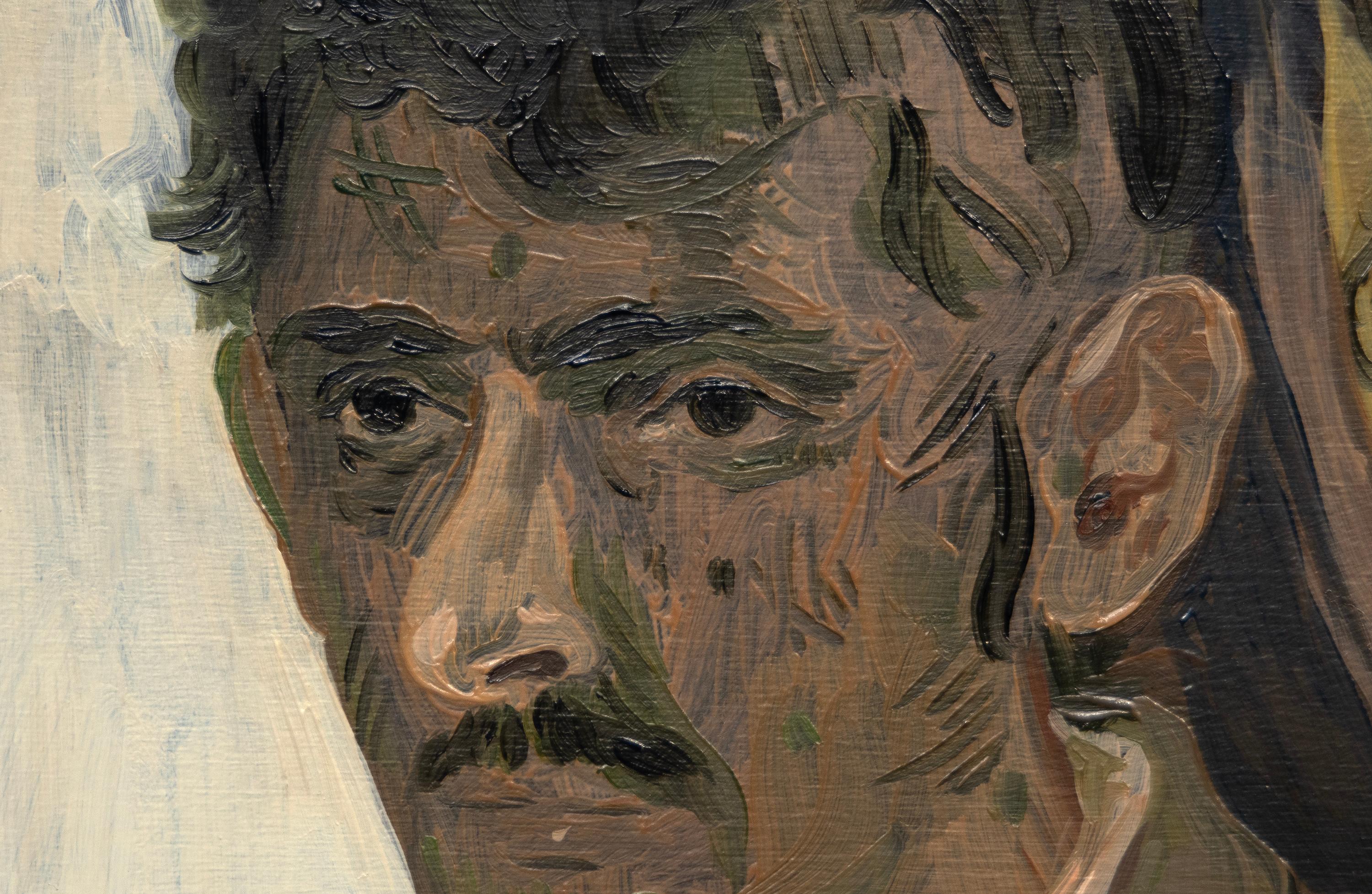 Tre uomini con vassoi - Painting Contemporaneo di Salman Toor
