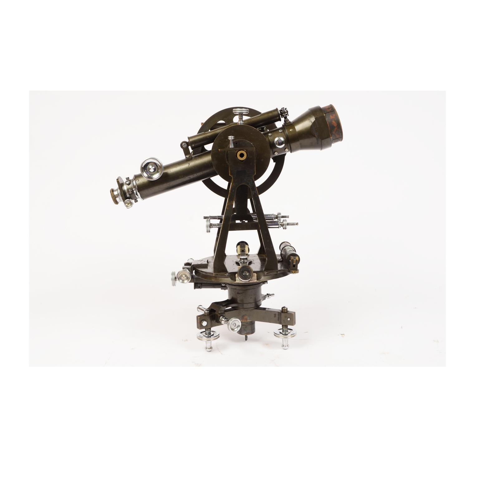 Italian Salmoiraghi Antique Brass Tacheometer, Surveying Measuring Instrument, 1860  For Sale