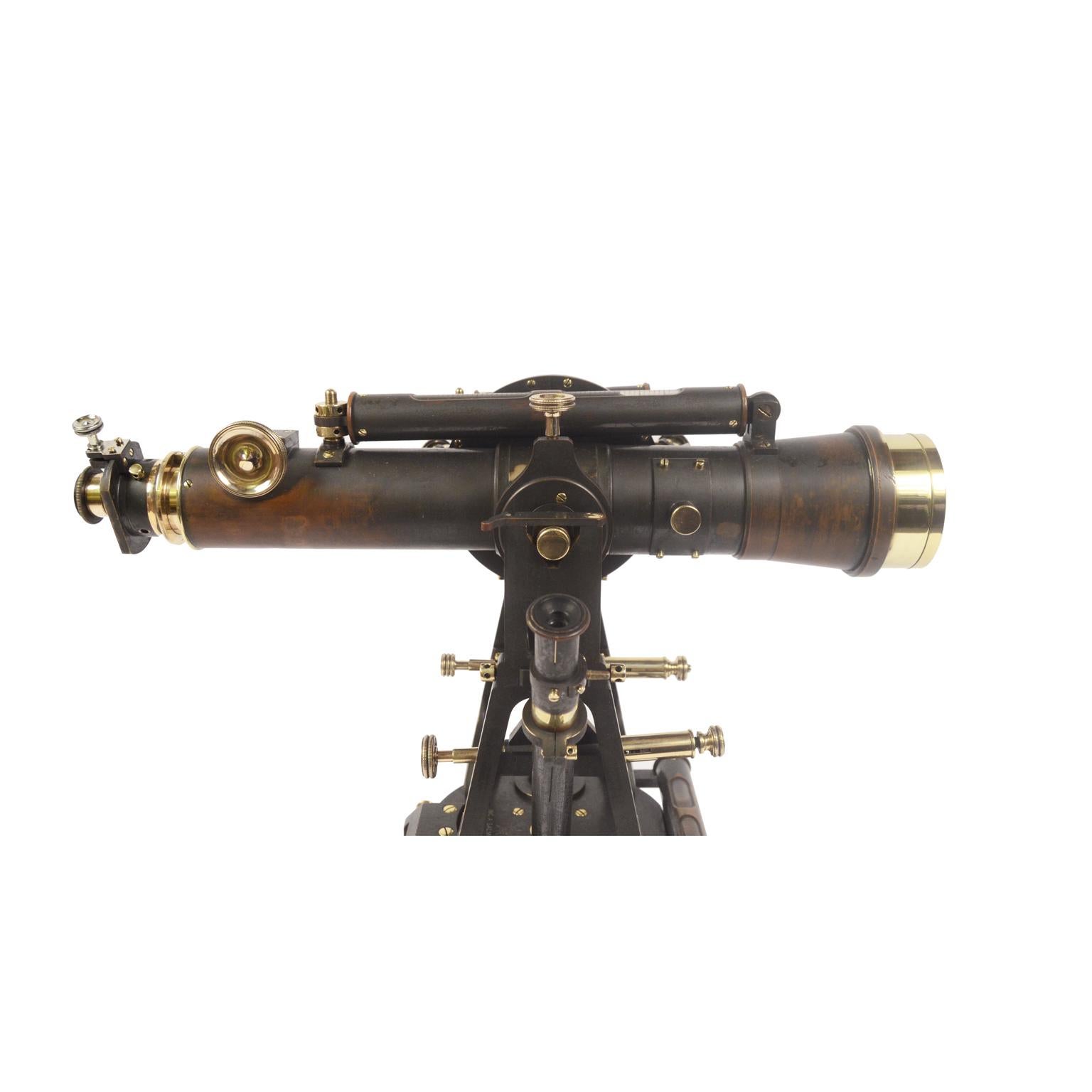 1870 Salmoiraghi Tacheometer Surveyor Measuring Instrument in Original Patina 5