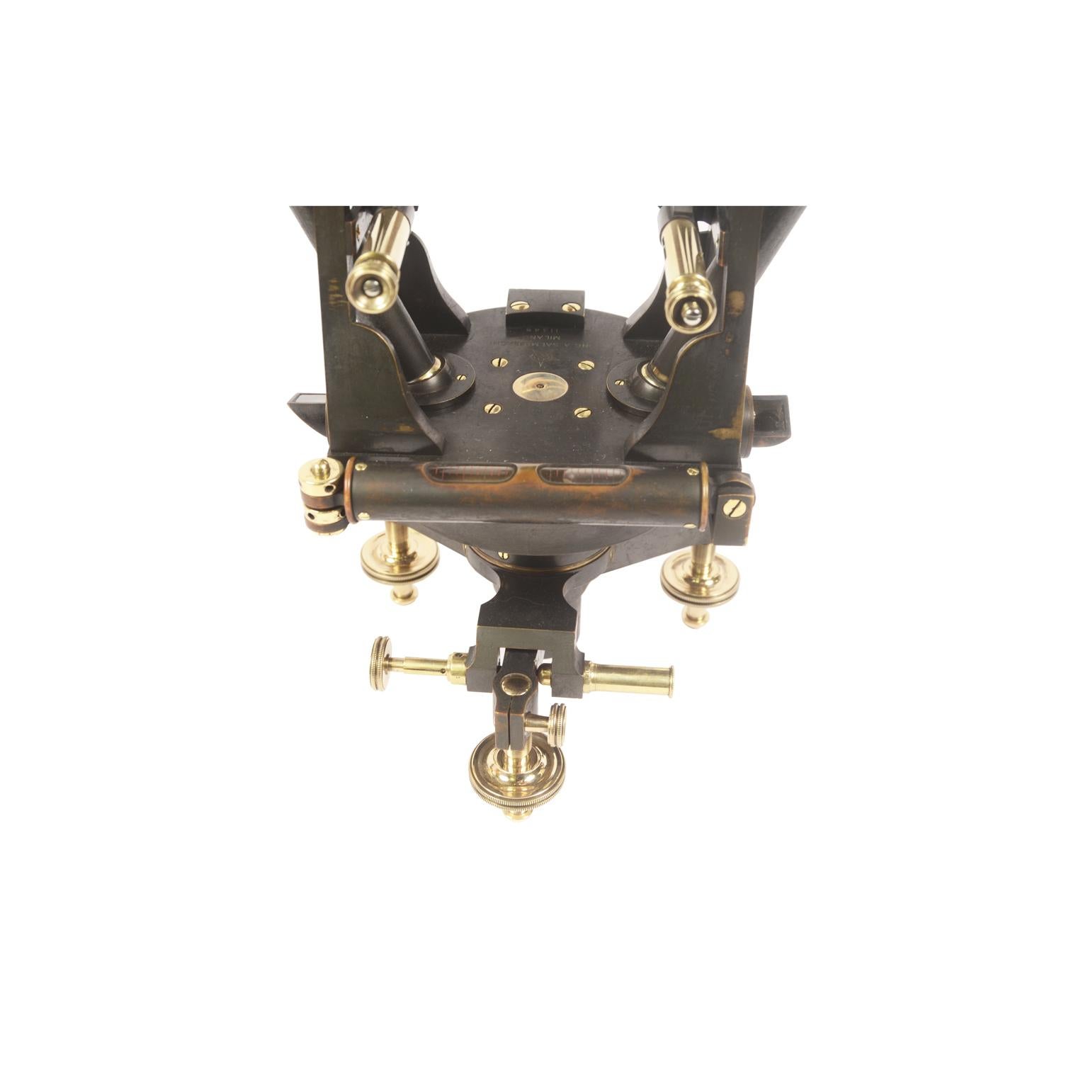 1870 Salmoiraghi Tacheometer Surveyor Measuring Instrument in Original Patina 8