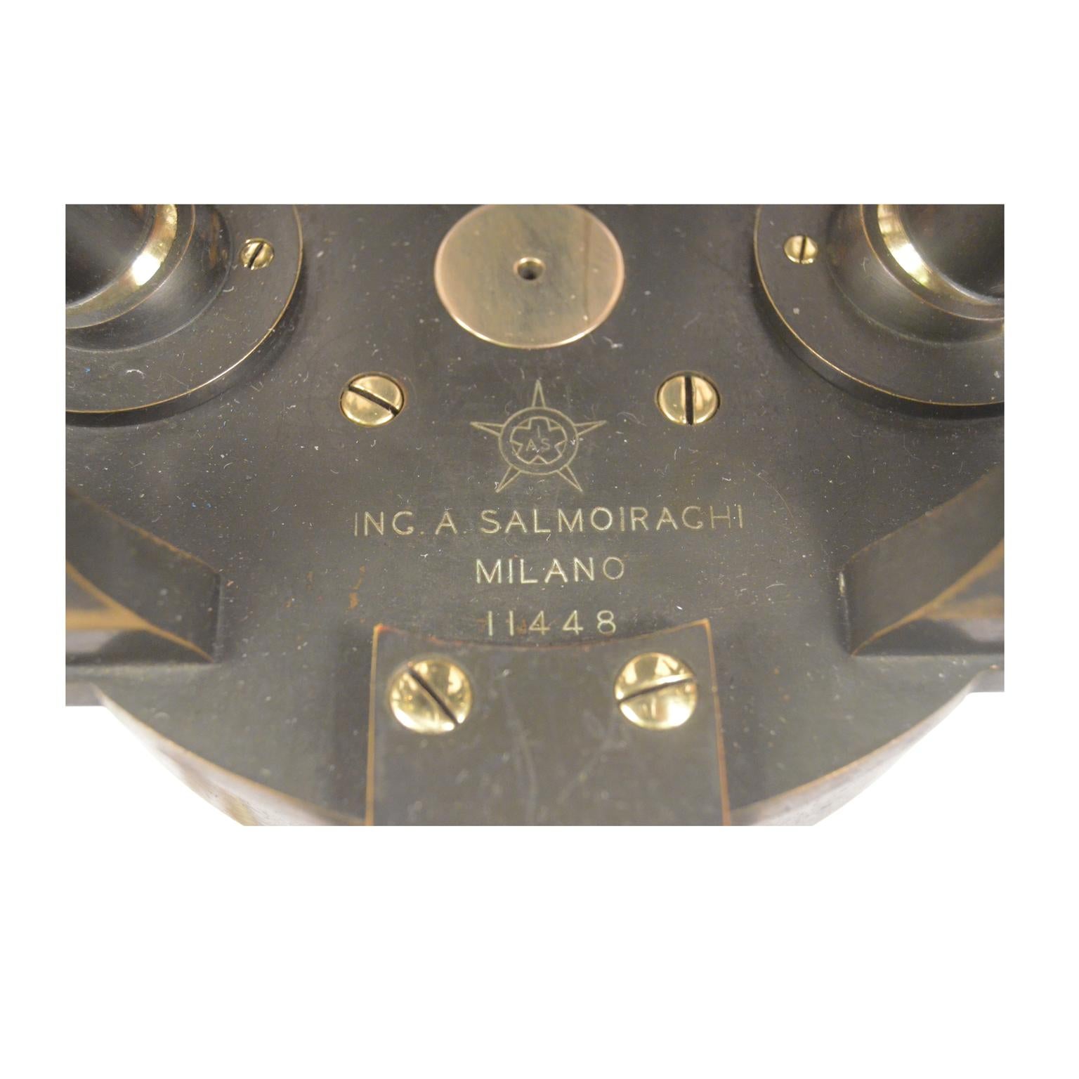 Italian 1870 Salmoiraghi Tacheometer Surveyor Measuring Instrument in Original Patina