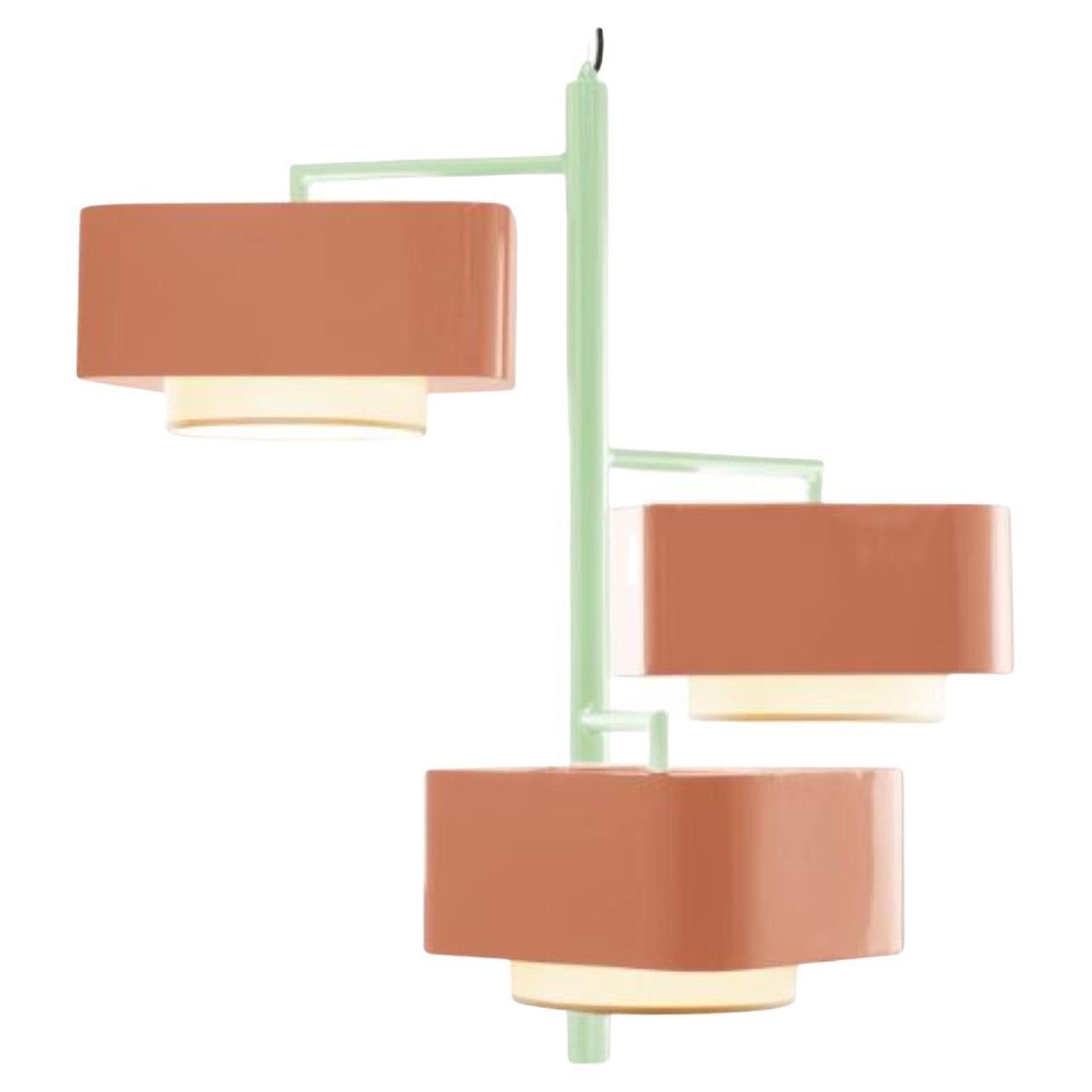 Salmon and Dream Carousel I Suspension Lamp by Dooq For Sale