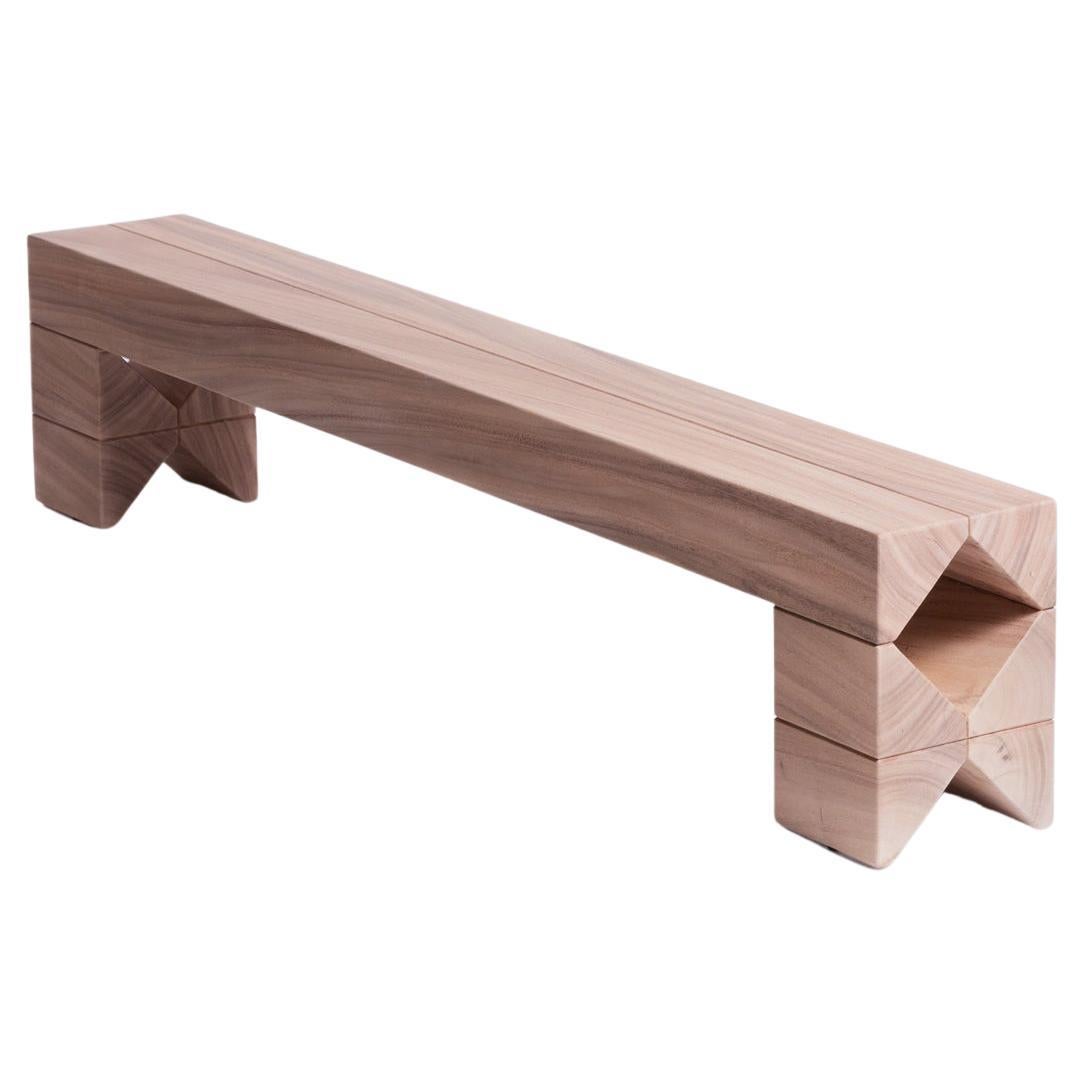 Salmon Bench 160cm, Natural Light Acacia Wood For Sale