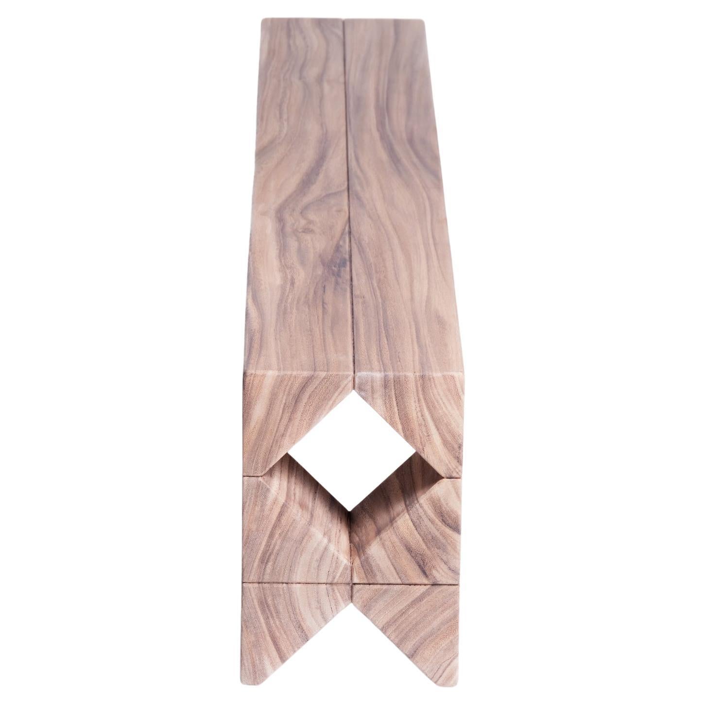 Banco Salmón, Madera Natural Light Monkey Pod