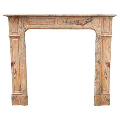 Salmon Colored Marble Antique Front Fireplace Surround