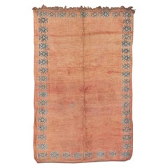Salmon Colored Modern Moroccan Rug