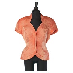 Lachsfarbene einreihige Jacke aus Jacquard Acetat und Seide Thierry Mugler