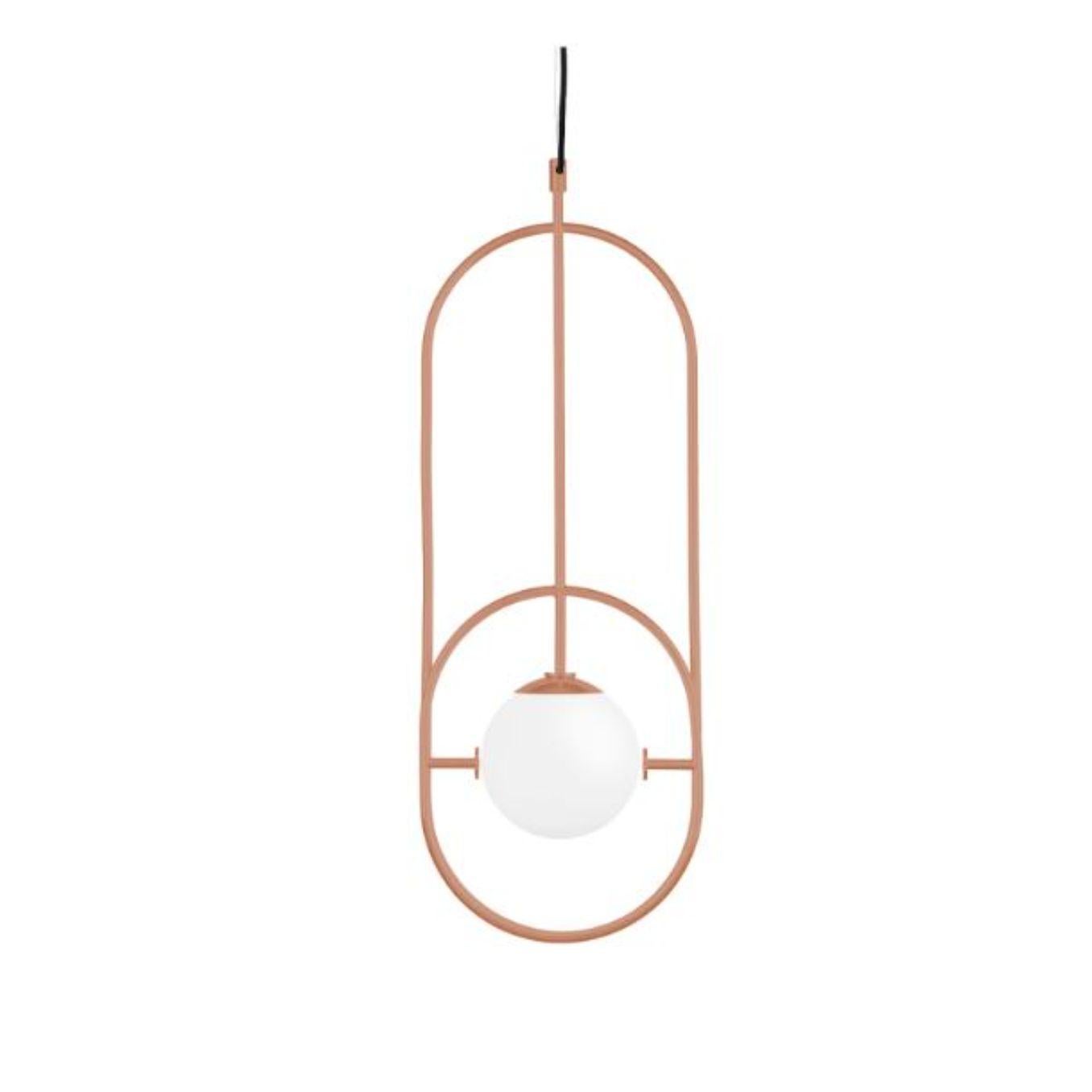 Salmon loop I suspension lamp by Dooq
Dimensions: W 26.5 x D 15 x H 73 cm
Materials: lacquered metal, polished or brushed metal.
Also available in different colours and materials.

Information:
230V/50Hz
1 x max. G9
4W LED

120V/60Hz
1 x max. G9
4W