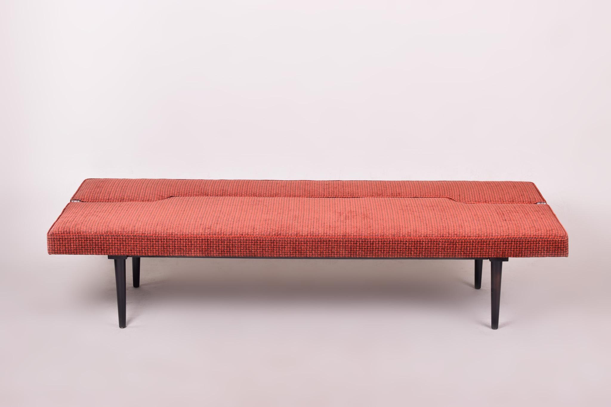 Czech Salmon Midcentury Modern Sofa Made and Designed in 1962 by Miroslav Navratil For Sale