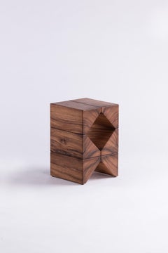 Salmon Side Table, Natural Monkey Pod Wood