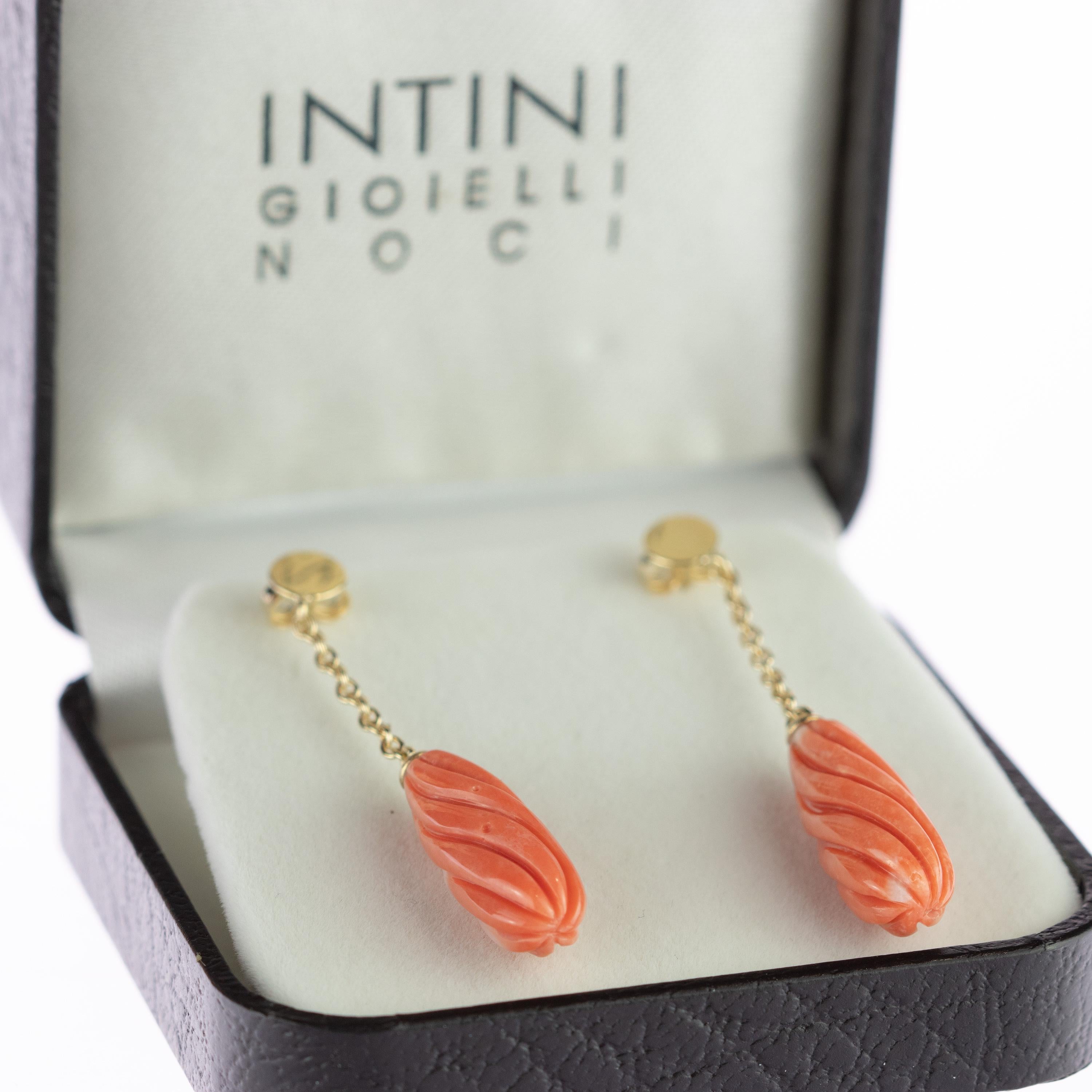 carved coral earrings