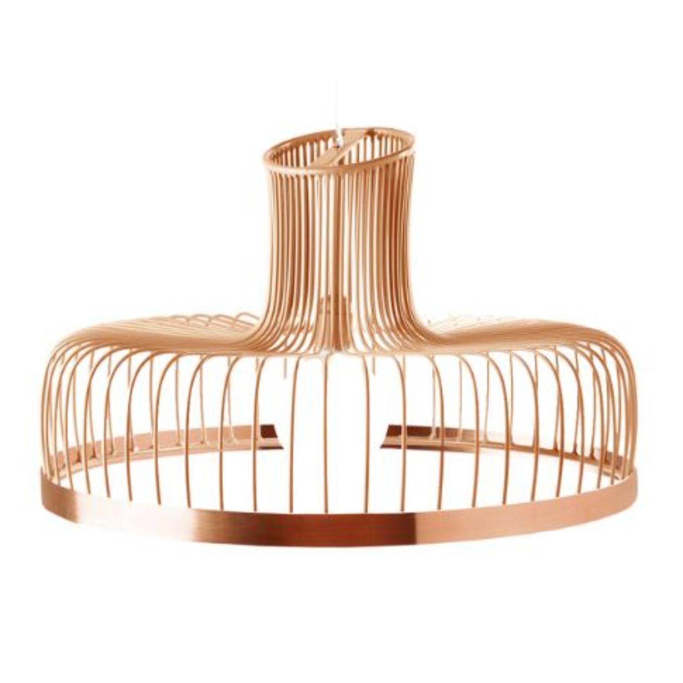 Salmon new spider suspension lamp with copper ring by Dooq
Dimensions: W 70 x D 70 x H 35 cm
Materials: lacquered metal, polished or brushed metal, copper.
Also available in different colors and materials.

Information:
230V/50Hz
E27/1x20W