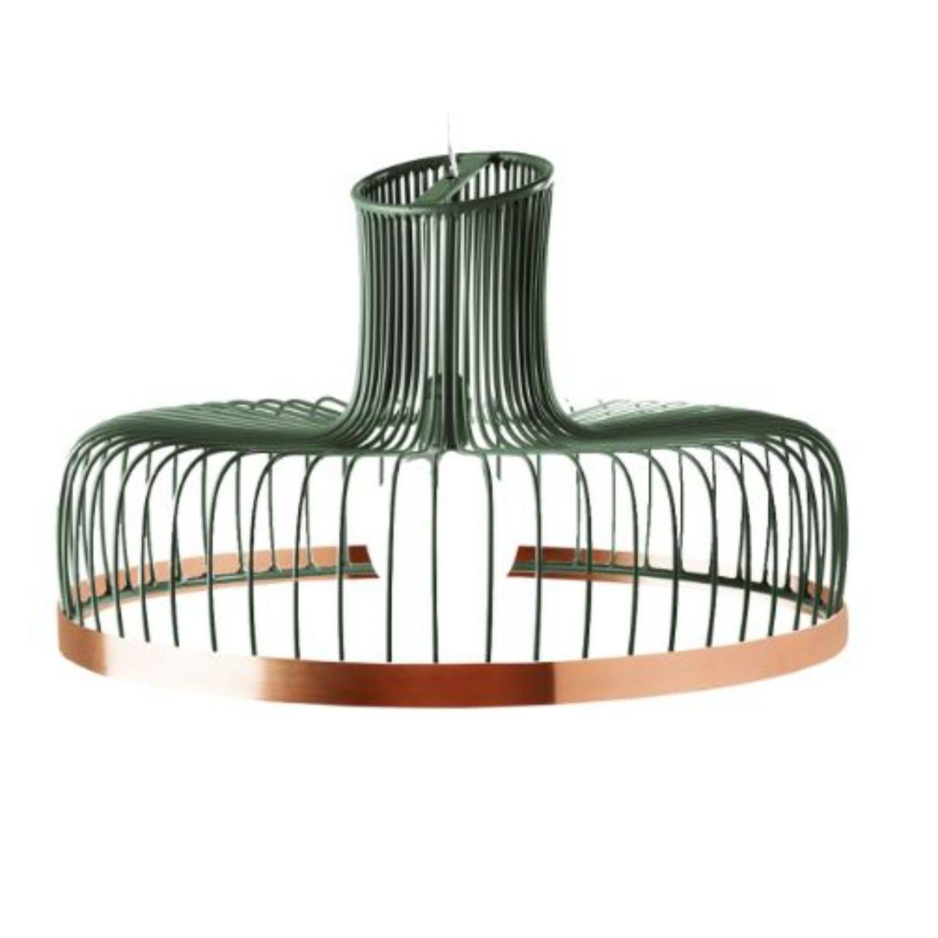 Modern Salmon New Spider Suspension Lamp with Copper Ring by Dooq For Sale