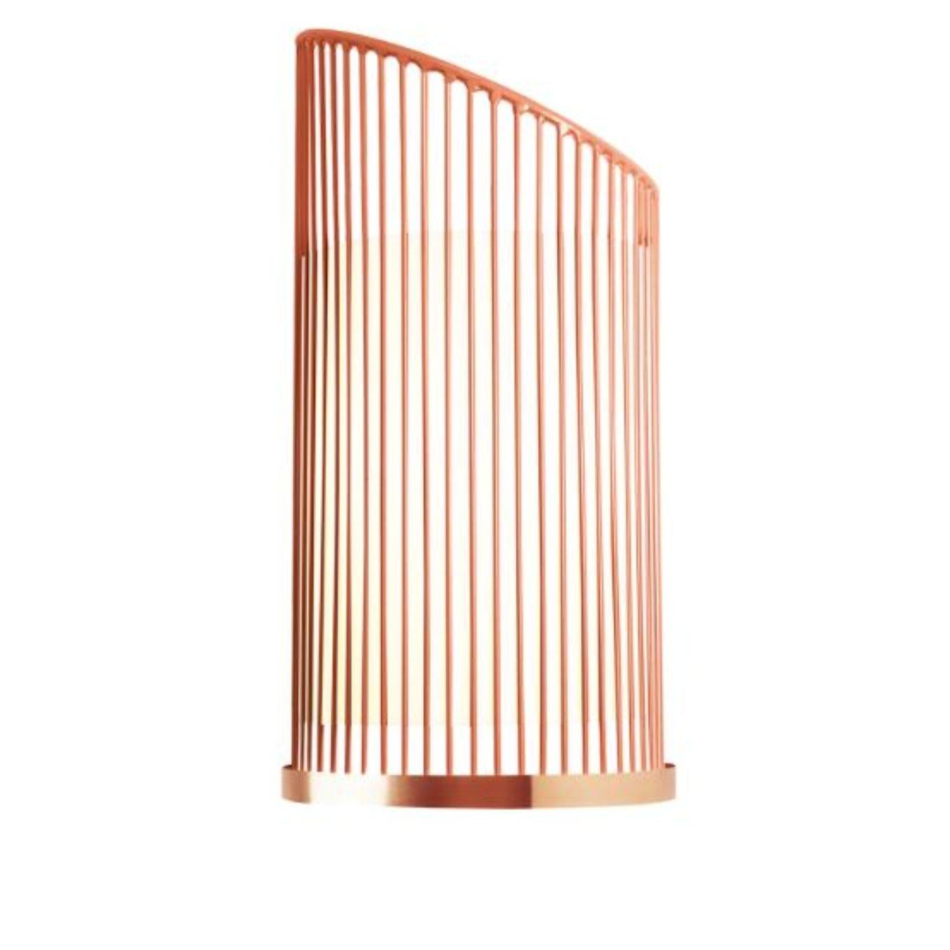 Salmon new spider wall lamp with copper ring by Dooq.
Dimensions: W 25x D 15x H 50cm.
Materials: lacquered metal, polished or brushed metal, copper.
abat-jour: cotton
Also available in different colors and
