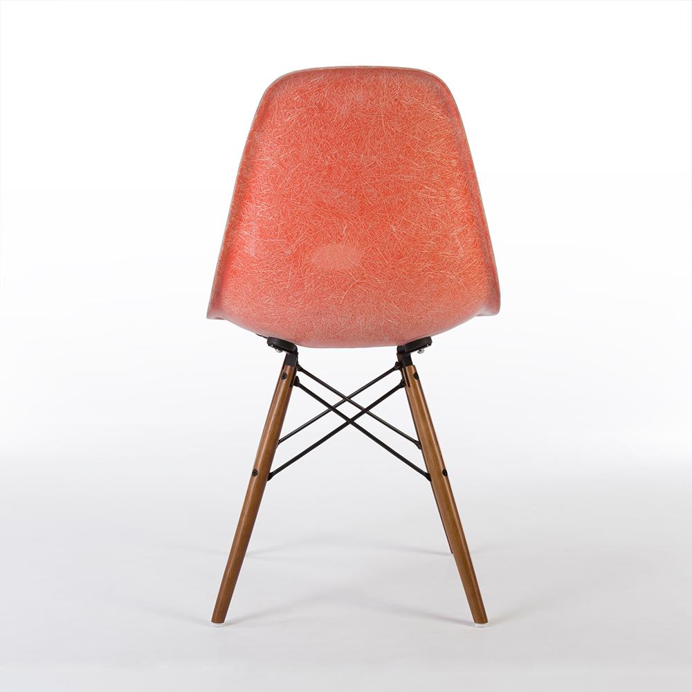 Mid-Century Modern Salmon Orange Herman Miller Original Eames DSW Side Shell Chair