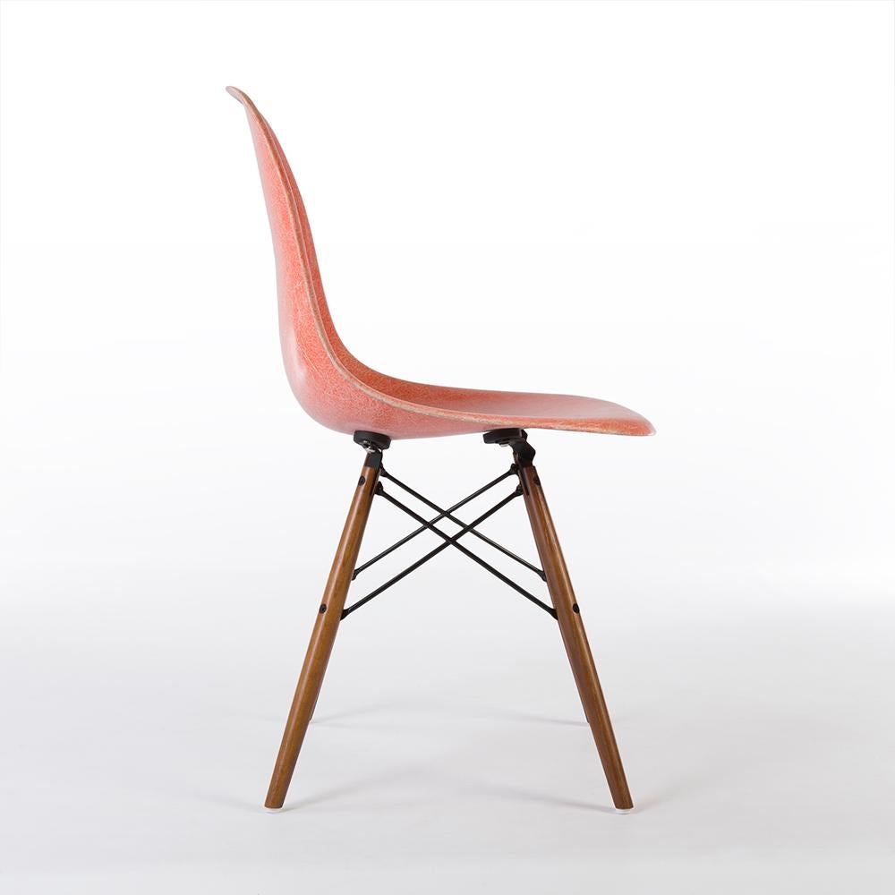 American Salmon Orange Herman Miller Original Eames DSW Side Shell Chair