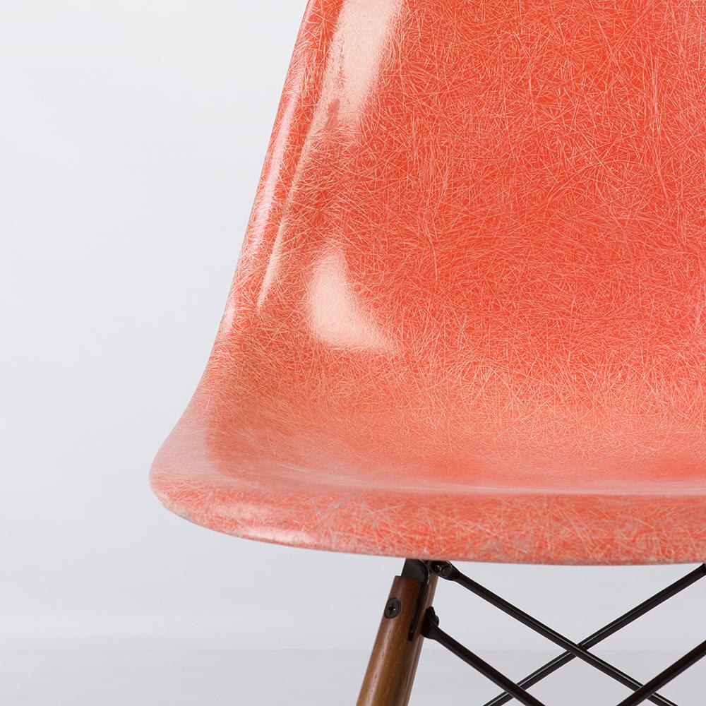 Molded Salmon Orange Herman Miller Original Eames DSW Side Shell Chair