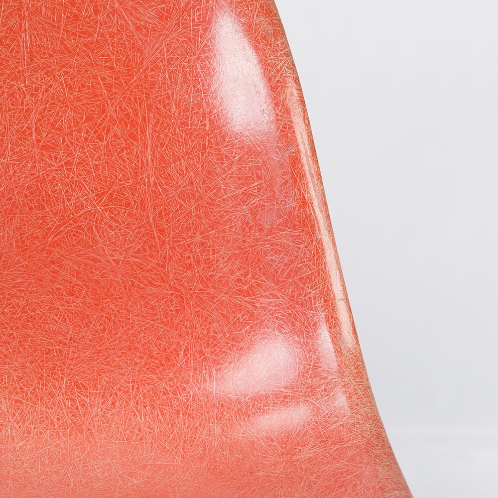 20th Century Salmon Orange Herman Miller Original Eames DSW Side Shell Chair