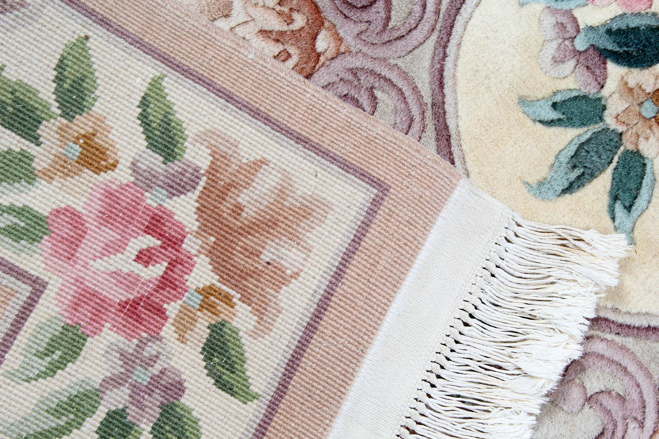 Mid-Century Modern Salmon Pink Chinese Rug Wool Carpet, Handwoven Oriental Area Rug