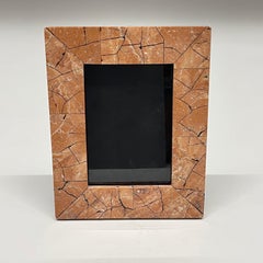 Salmon Pink Mosaic Tessellated Stone Picture or Photo Frame, Maitland-Smith 1980