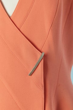 Salmon pink skirt suit with cut-work Thierry Mugler Couture