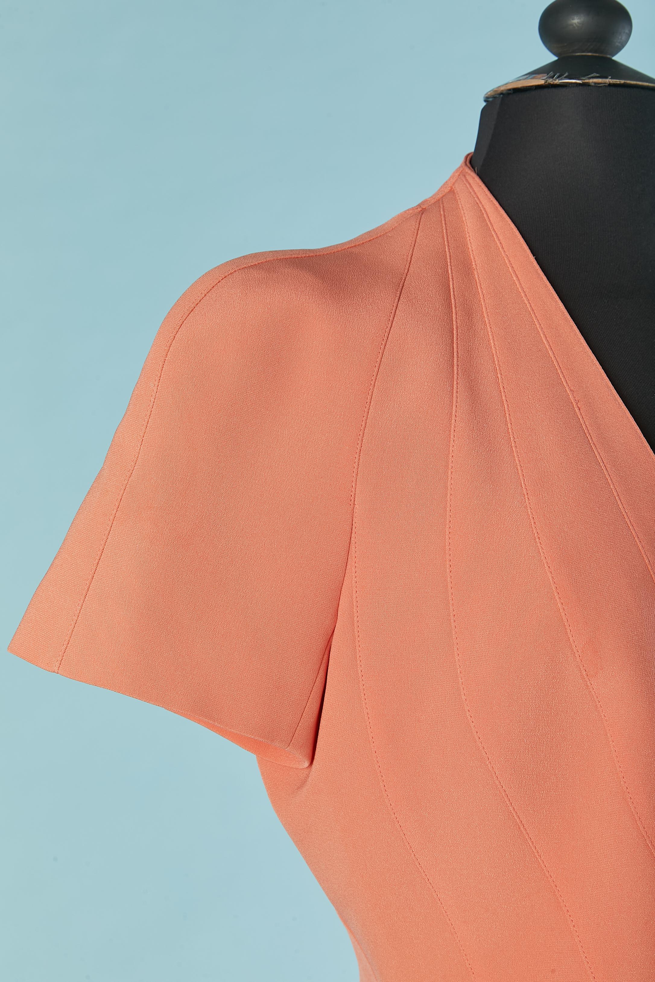 Salmon pink skirt suit with cut-work Thierry Mugler Couture In Good Condition For Sale In Saint-Ouen-Sur-Seine, FR
