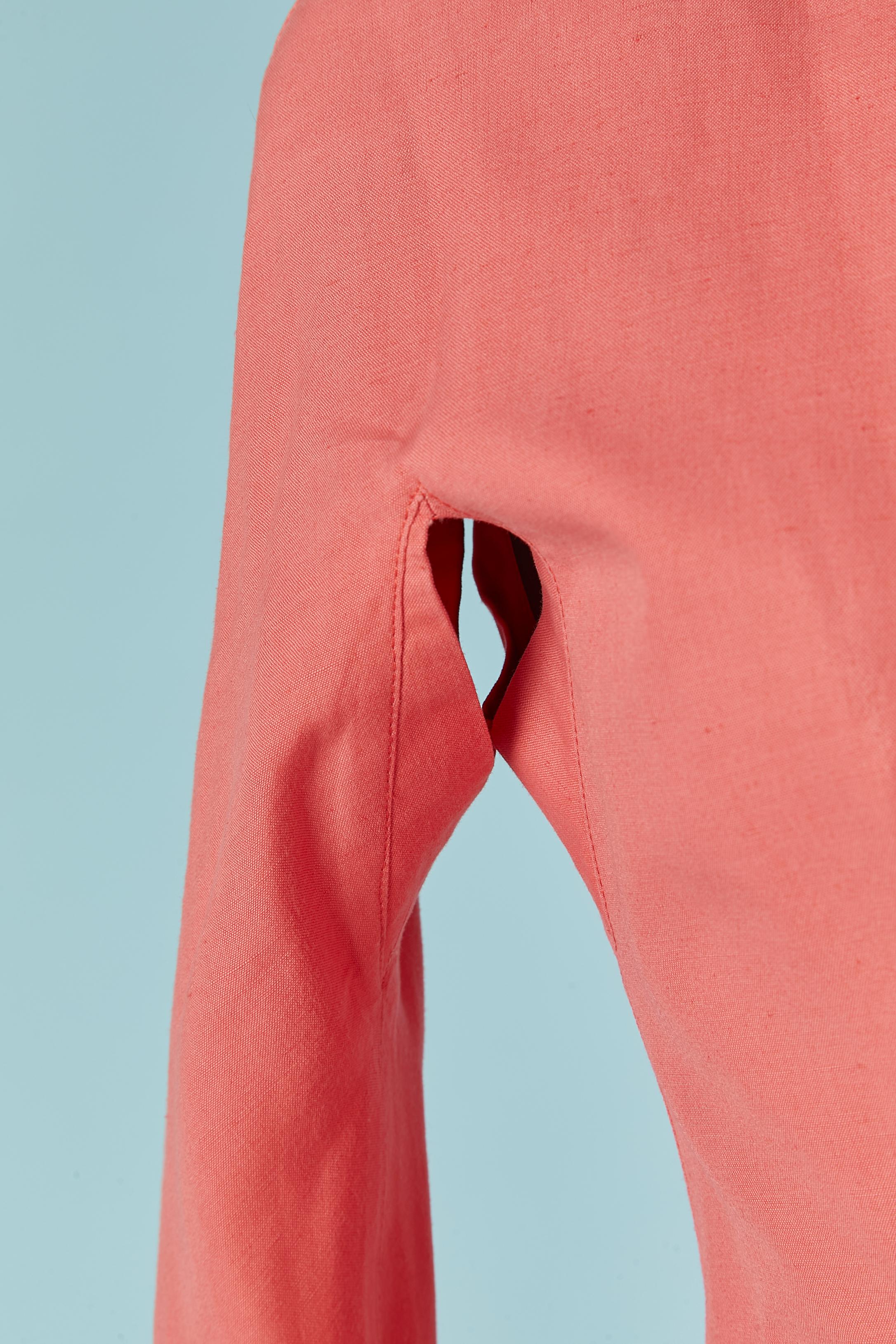 Salmon pink skirt-suit with double-breasted jacket Thierry Mugler ACTIV In Good Condition For Sale In Saint-Ouen-Sur-Seine, FR