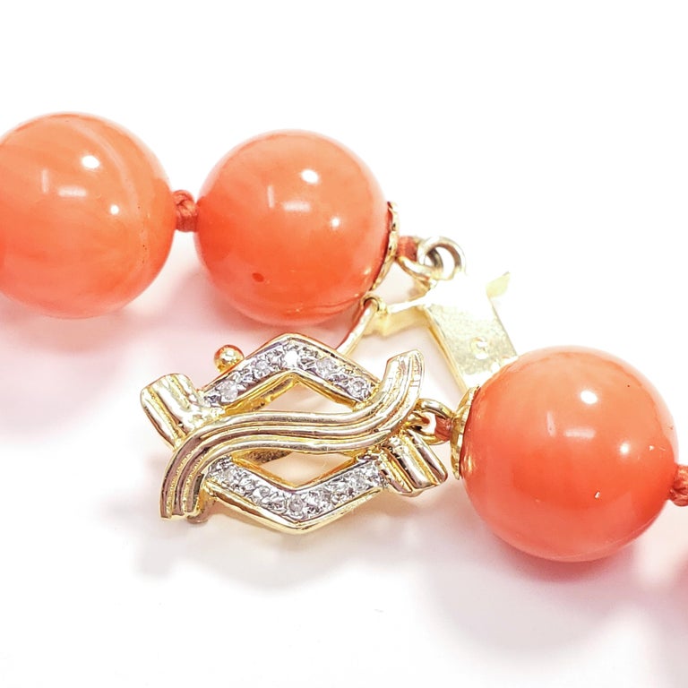 Salmon Faceted Bead Necklace main image 1
