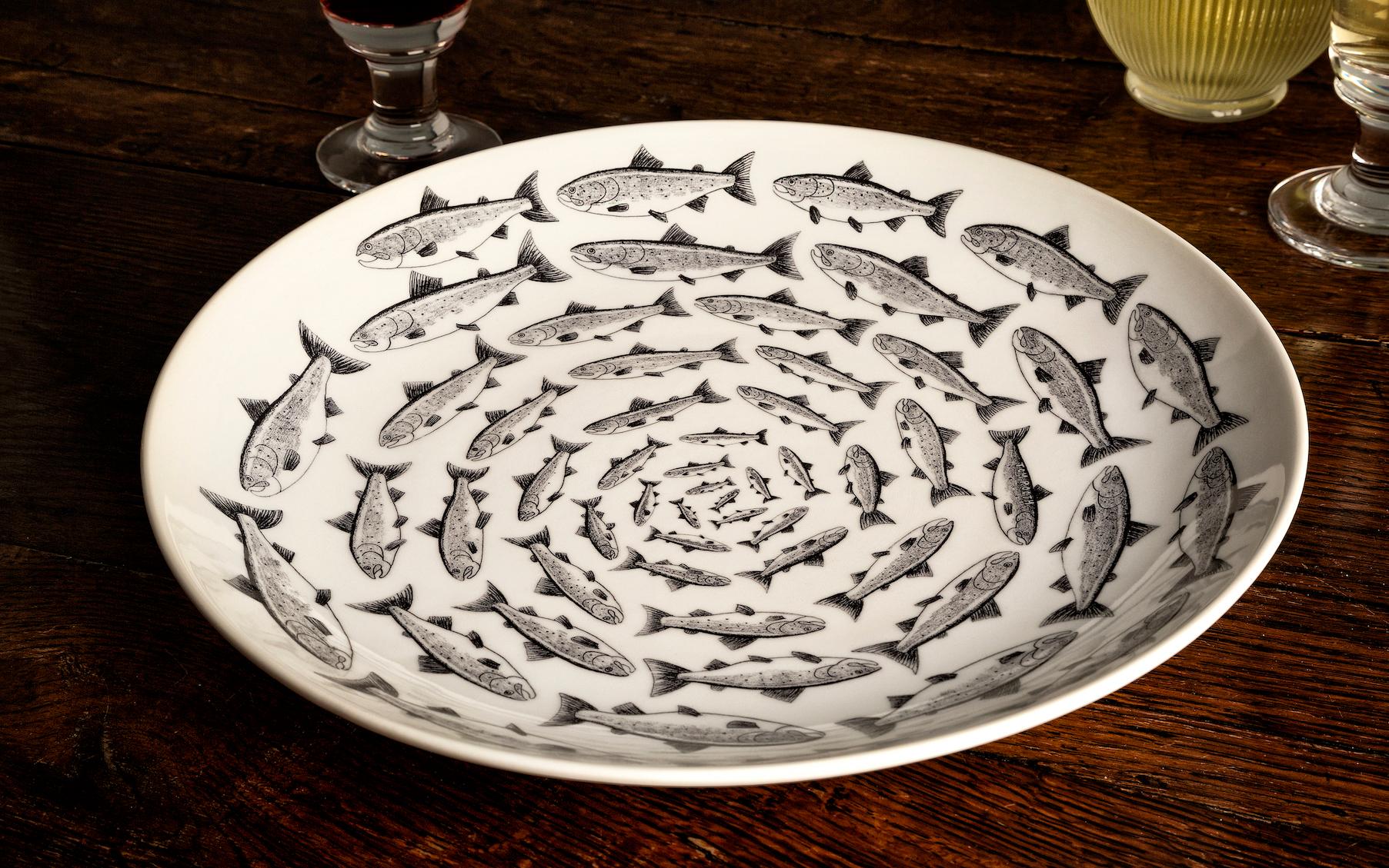 Salmon Spiral by Tom Rooth 'the Signed One Swimming the Opposite Way' Octopus In New Condition For Sale In London, GB