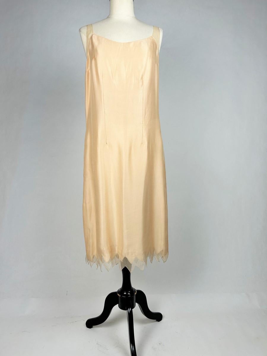 Abito Couture in taffetà salmone e maglia di seta di Martial et Armand - Pari C. 1930 in vendita 12