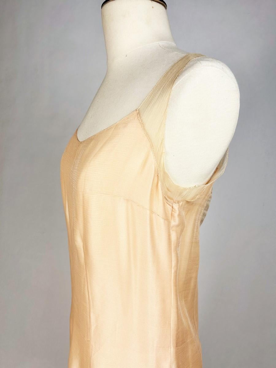 Abito Couture in taffetà salmone e maglia di seta di Martial et Armand - Pari C. 1930 in vendita 13