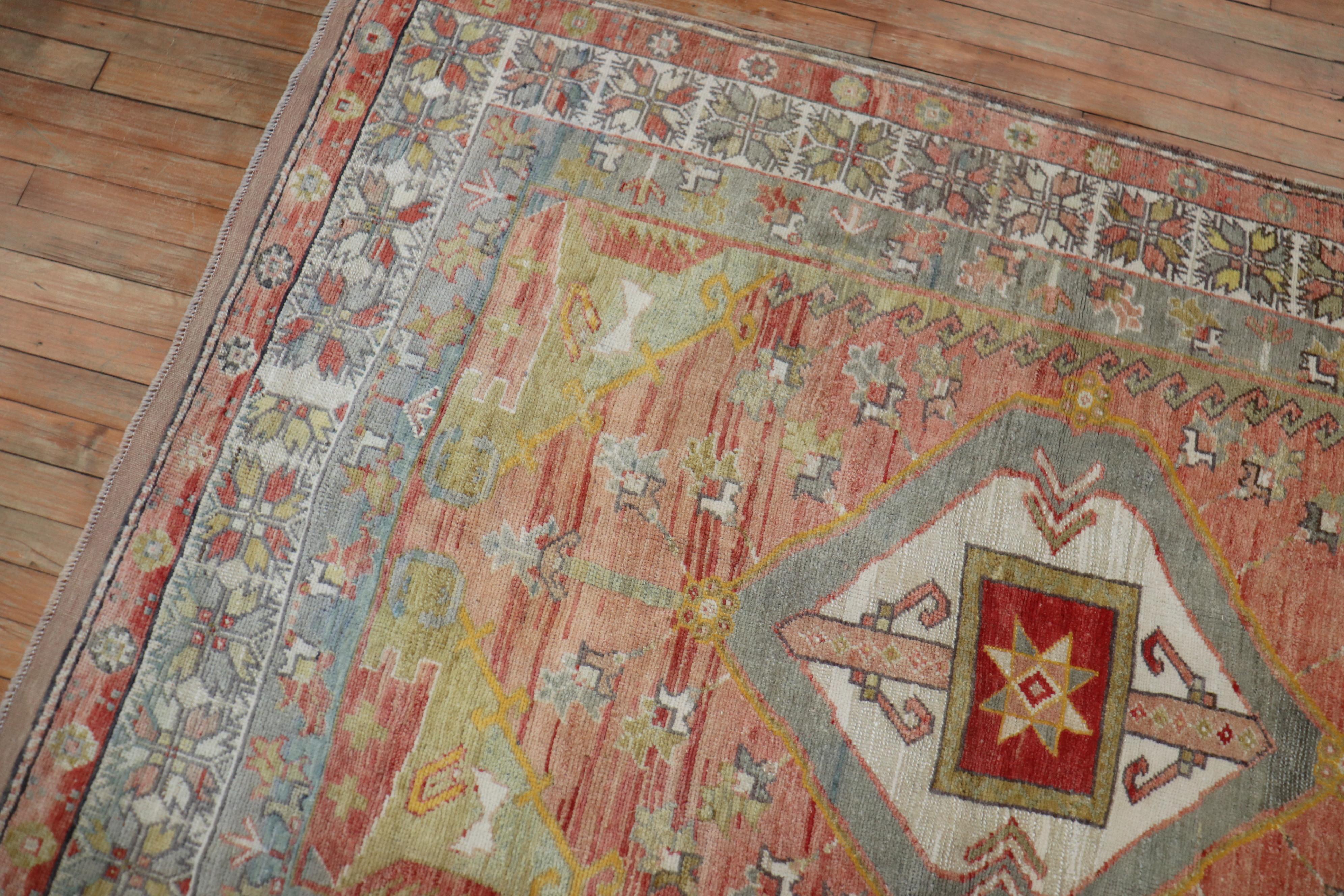 Wool Salmon Turkish Anatolian Dazkiri Rug