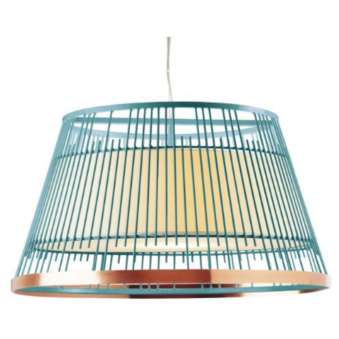 Salmon Up I Suspension Lamp with Copper Ring by Dooq For Sale 3