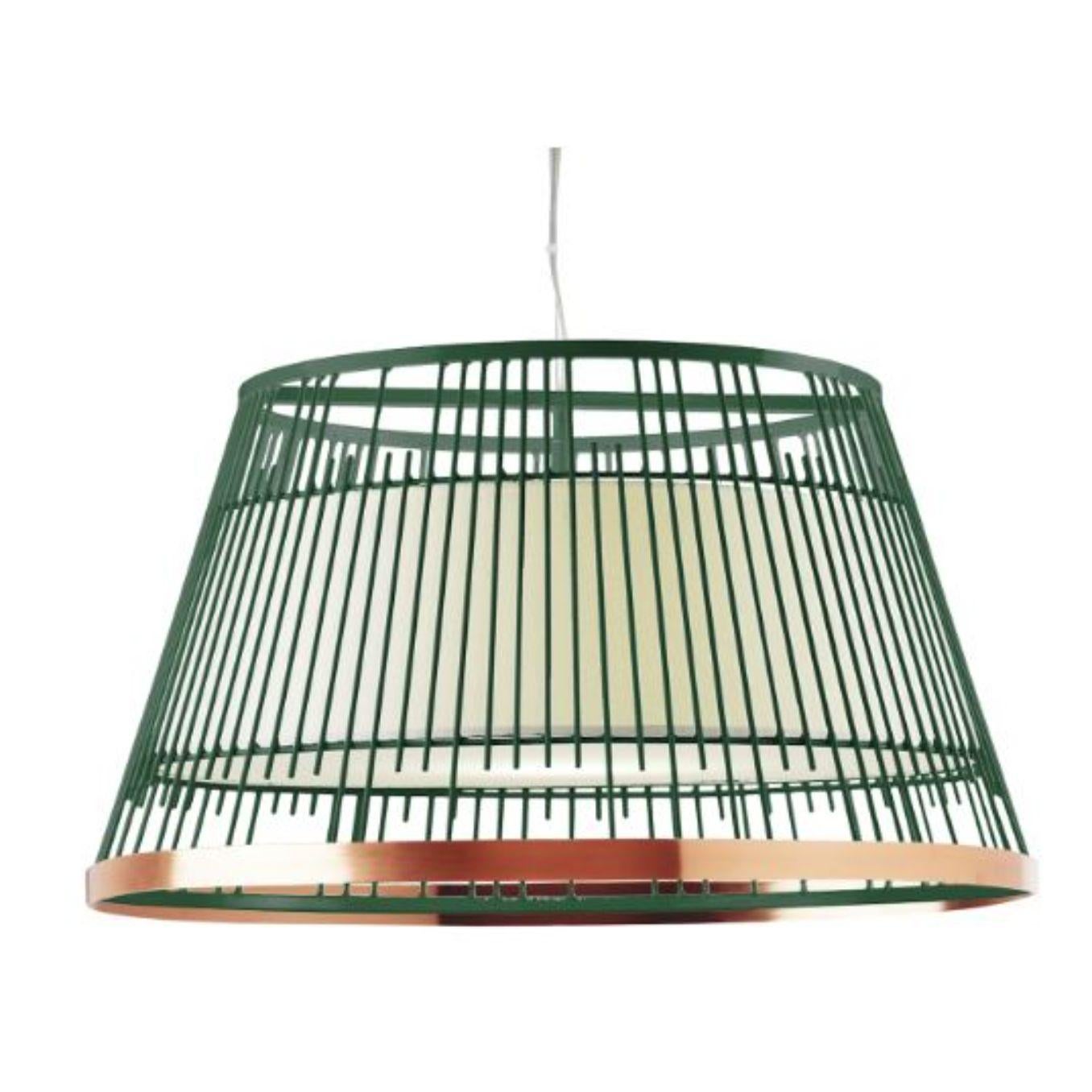 Modern Salmon Up I Suspension Lamp with Copper Ring by Dooq For Sale