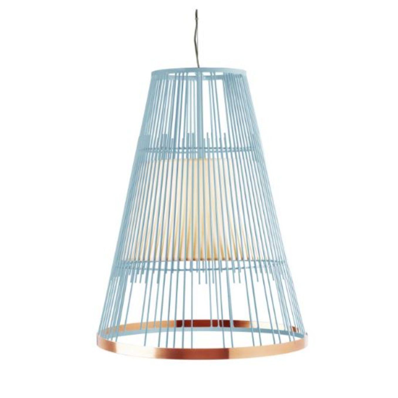 Salmon Up Suspension Lamp with Copper Ring by Dooq For Sale 1