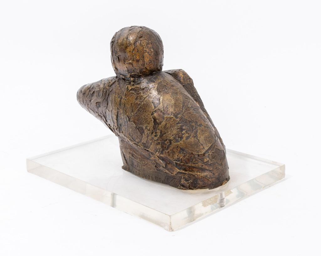 Salmones Brutalist Figurative Bronze Sculpture For Sale 1