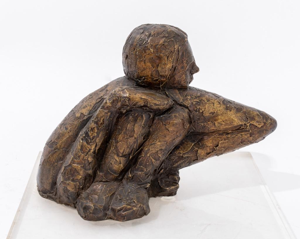 Salmones Brutalist Figurative Bronze Sculpture For Sale 3
