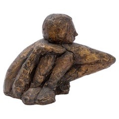 Salmones Brutalist Figurative Bronze Sculpture