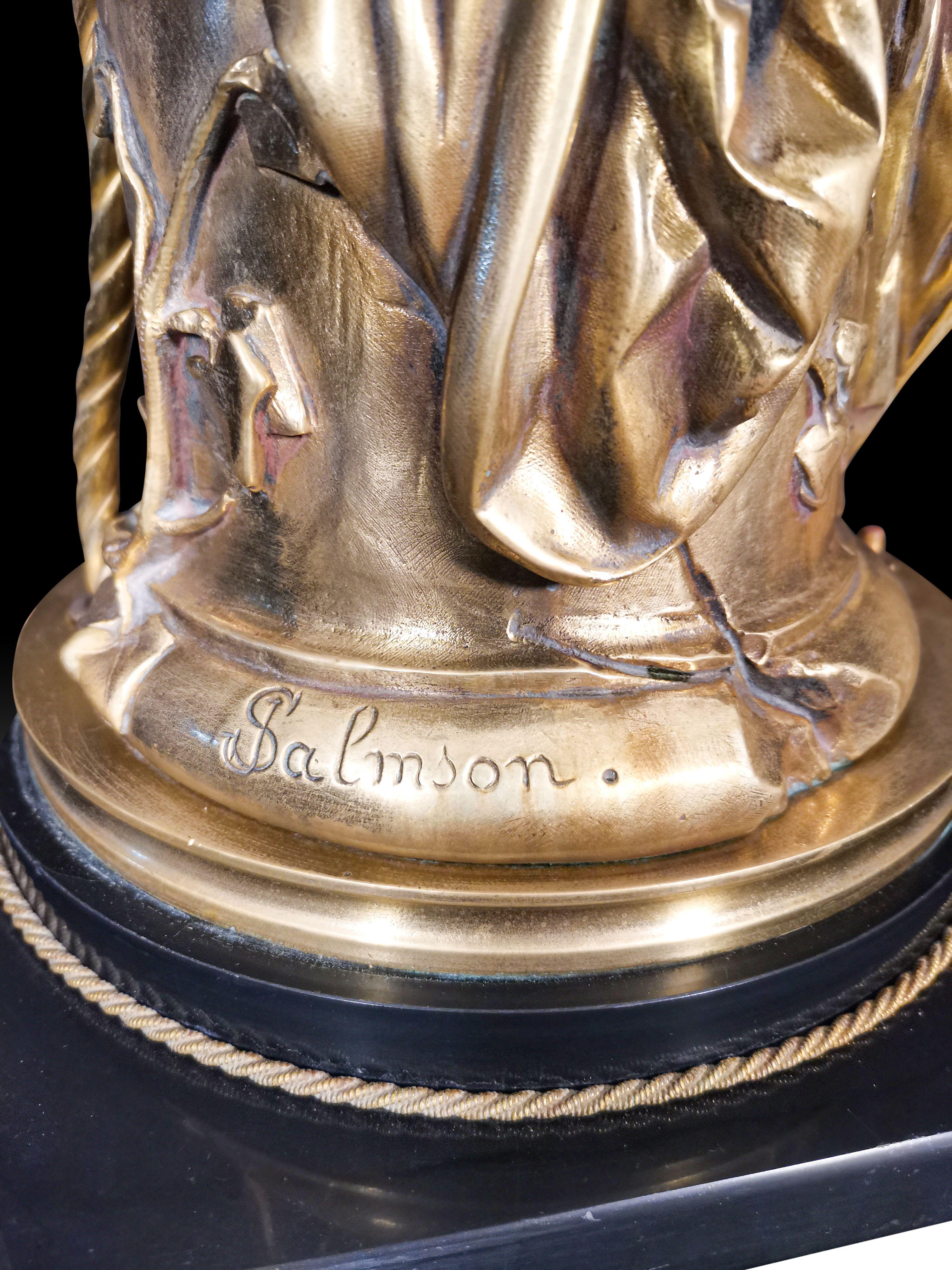 Moderne Lampe de table Salmson en bronze doré, XIXe siècle en vente