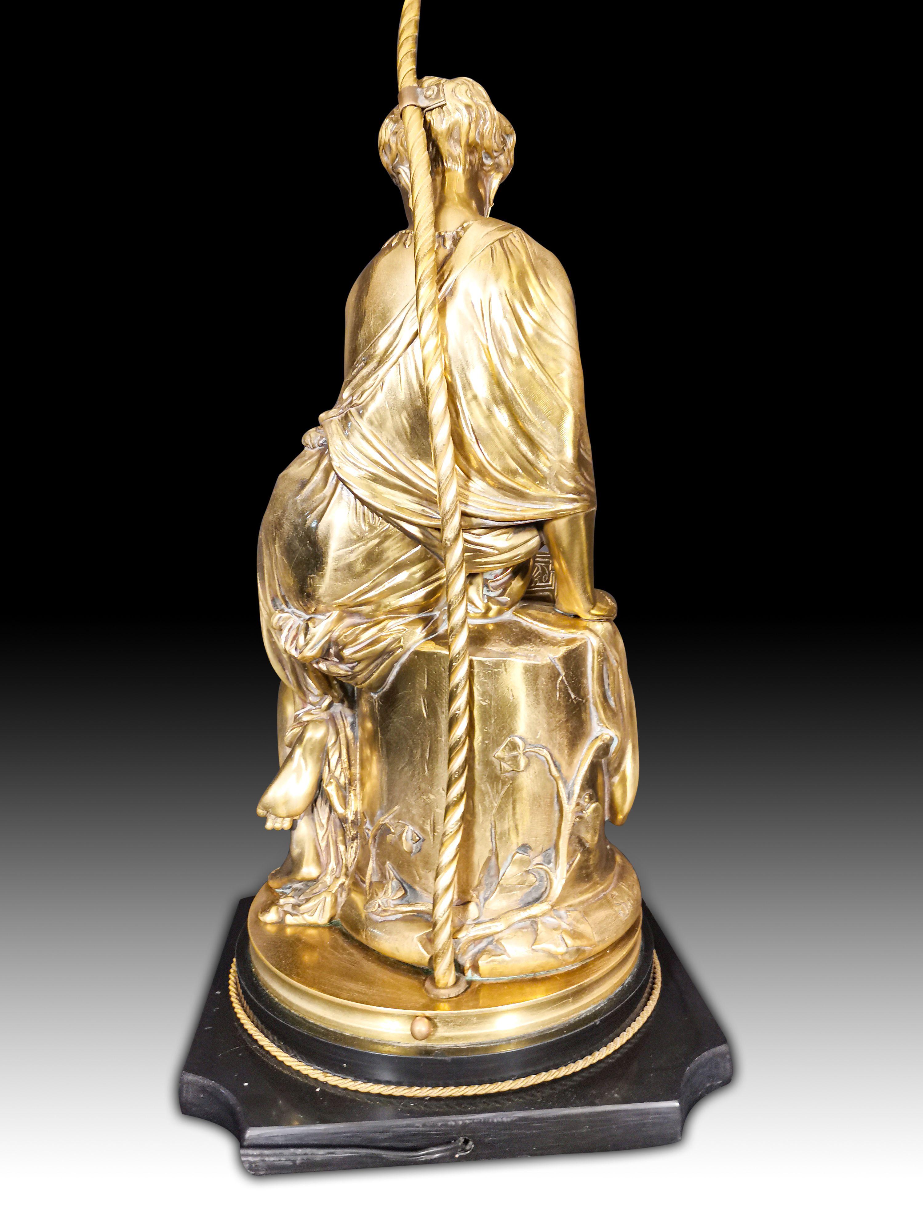 Lampe de table Salmson en bronze doré, XIXe siècle en vente 1